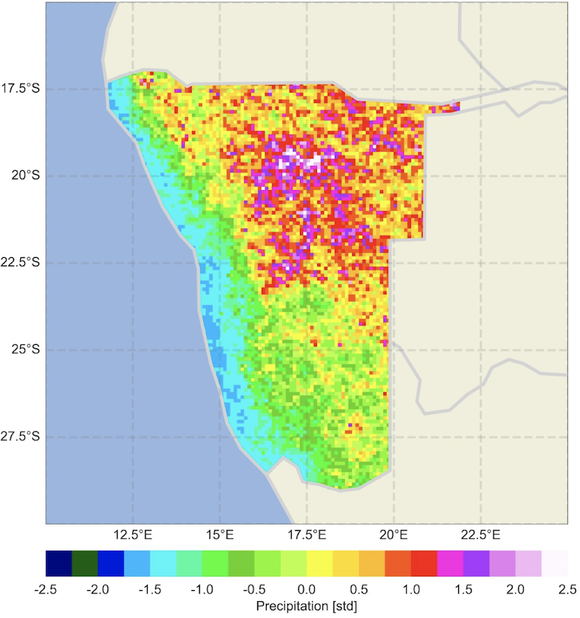 A 201 month precipitation climatology of Namibia using the Tropical Rainfall Measuring Mission (TRMM) 3G68 Land-Africa.