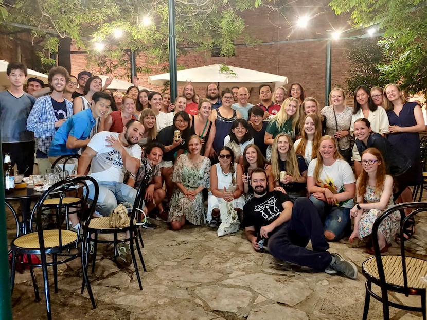 The participants of the 16th Urbino Summer School in Paleoclimatology at the final celebration on the last night in Urbino, Italy.